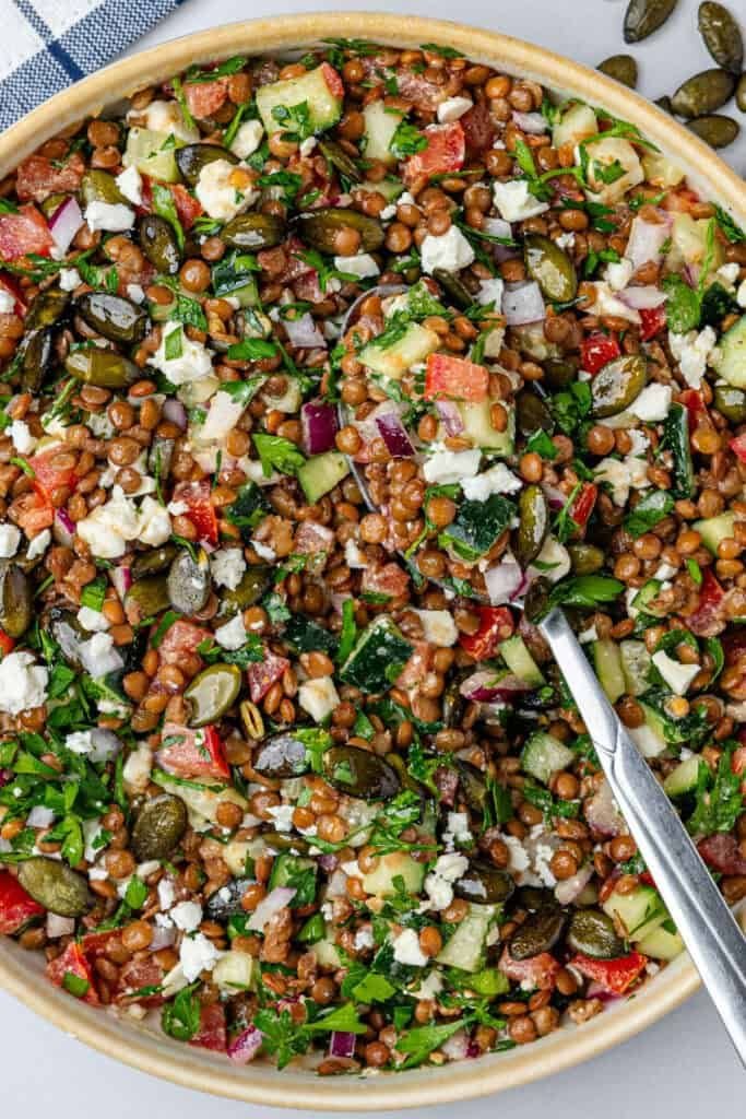 Mediterranean Lentil Salad (Fresh, Filling & Meal-Prep Friendly)