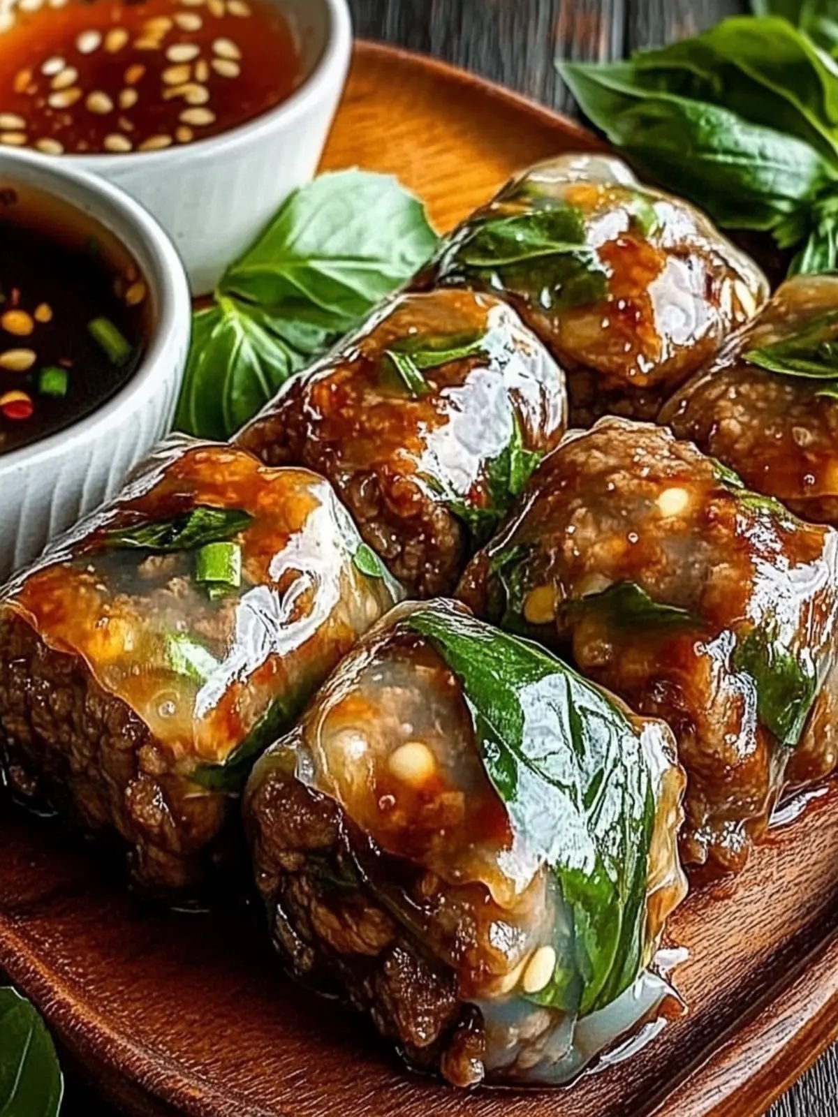 Savory Thai Basil Beef Rolls