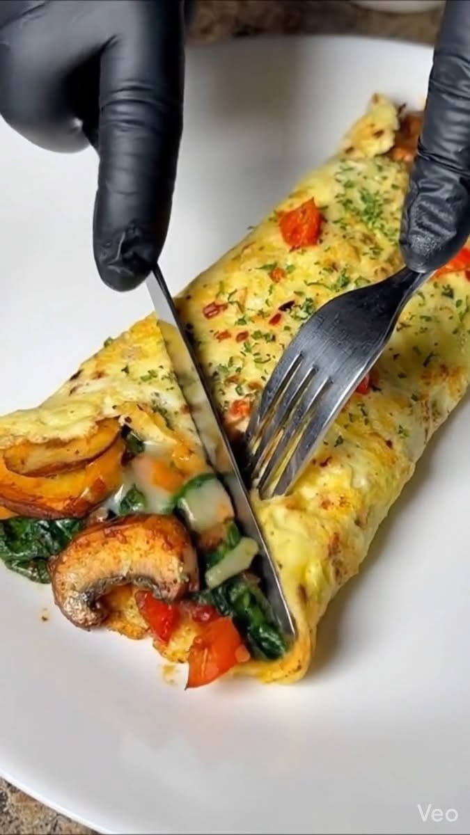 Loaded Veggie Cheese Omelette