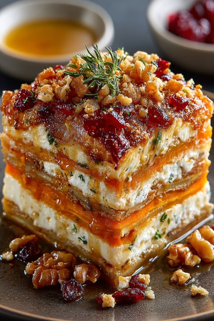 Layered Sweet Potato, Spinach & Ricotta Lasagna
