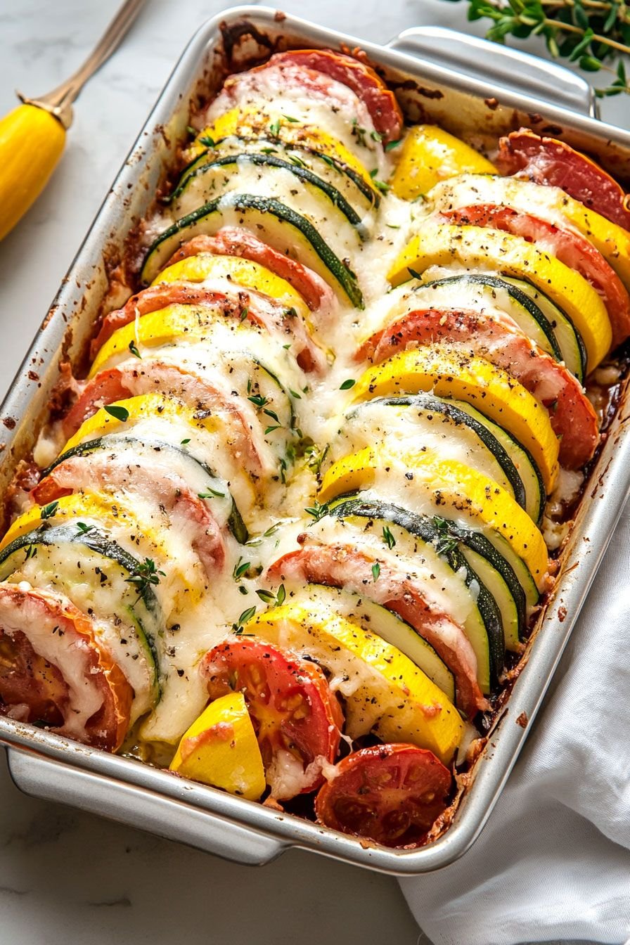 Savory Baked Zucchini & Squash Casserole