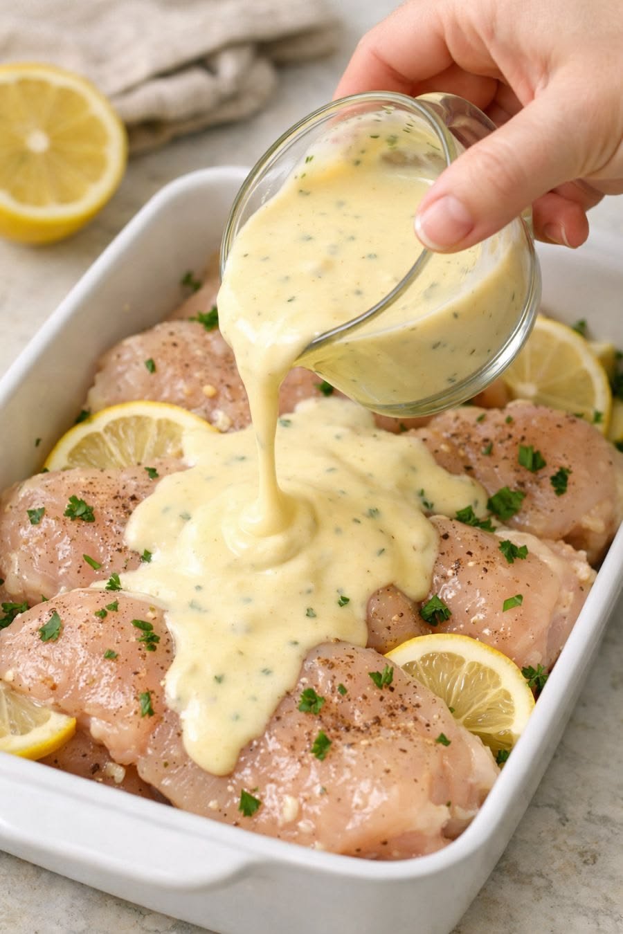Creamy Lemon Chicken Bake (Full Detailed Recipe)