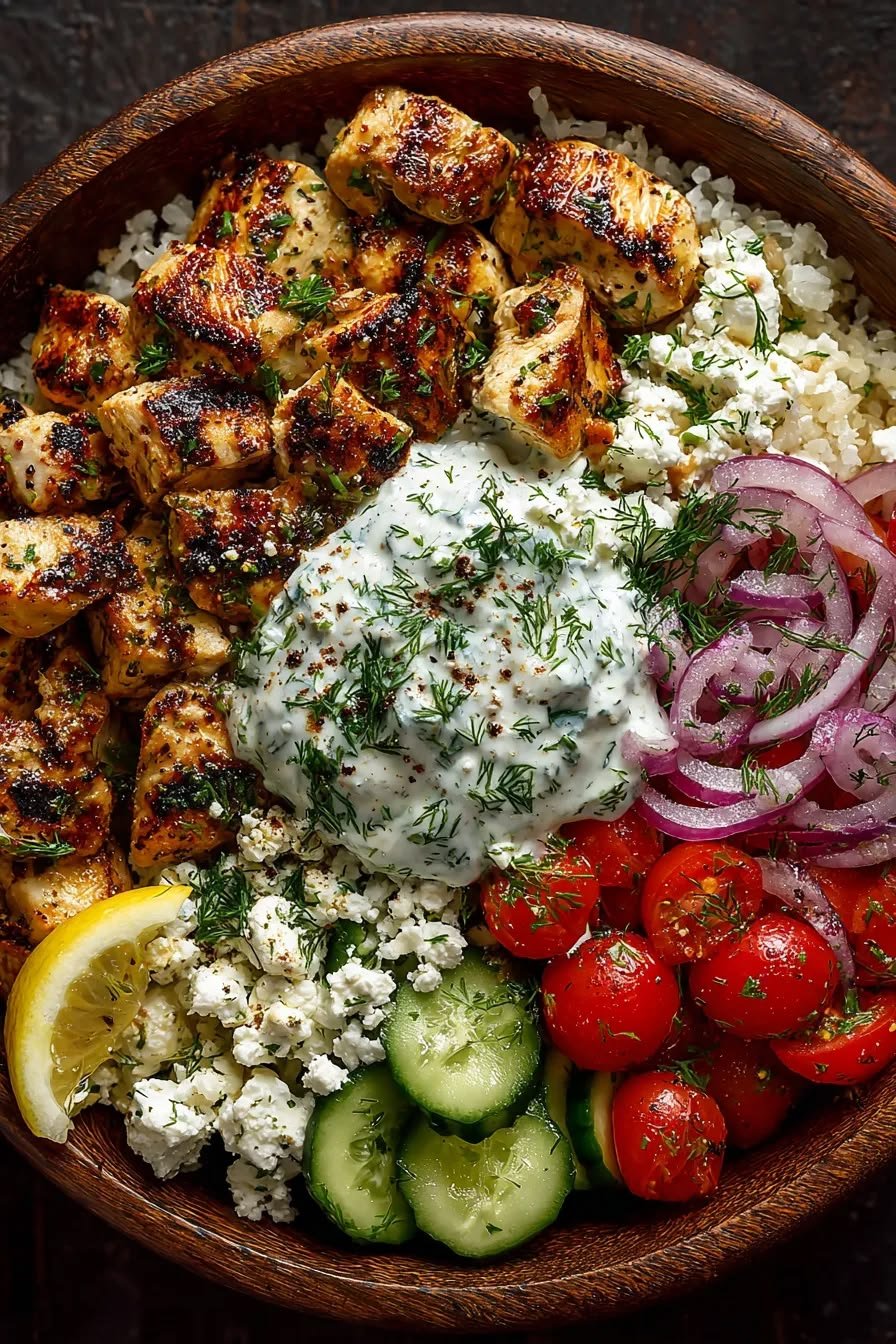 Greek Chicken Souvlaki Bowl (full Recipe)