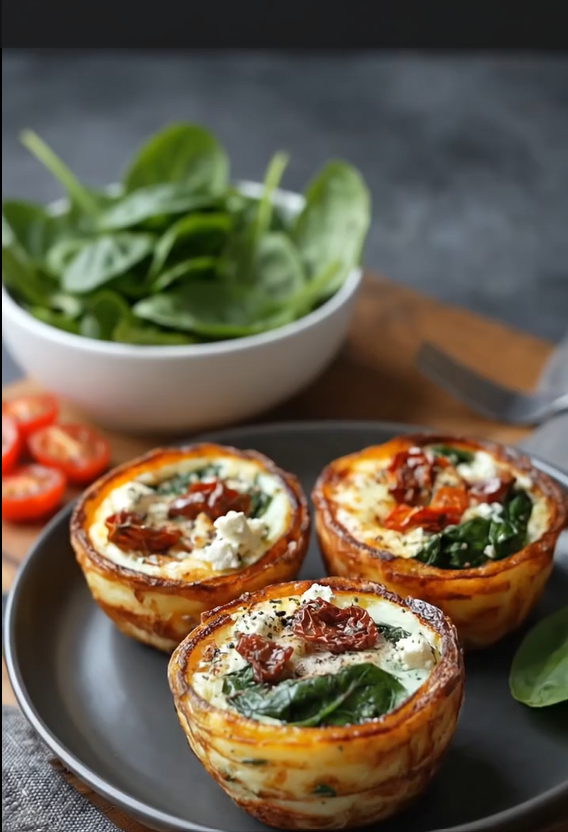 Spinach, Feta & Sun-Dried Tomato Egg Muffin Cups