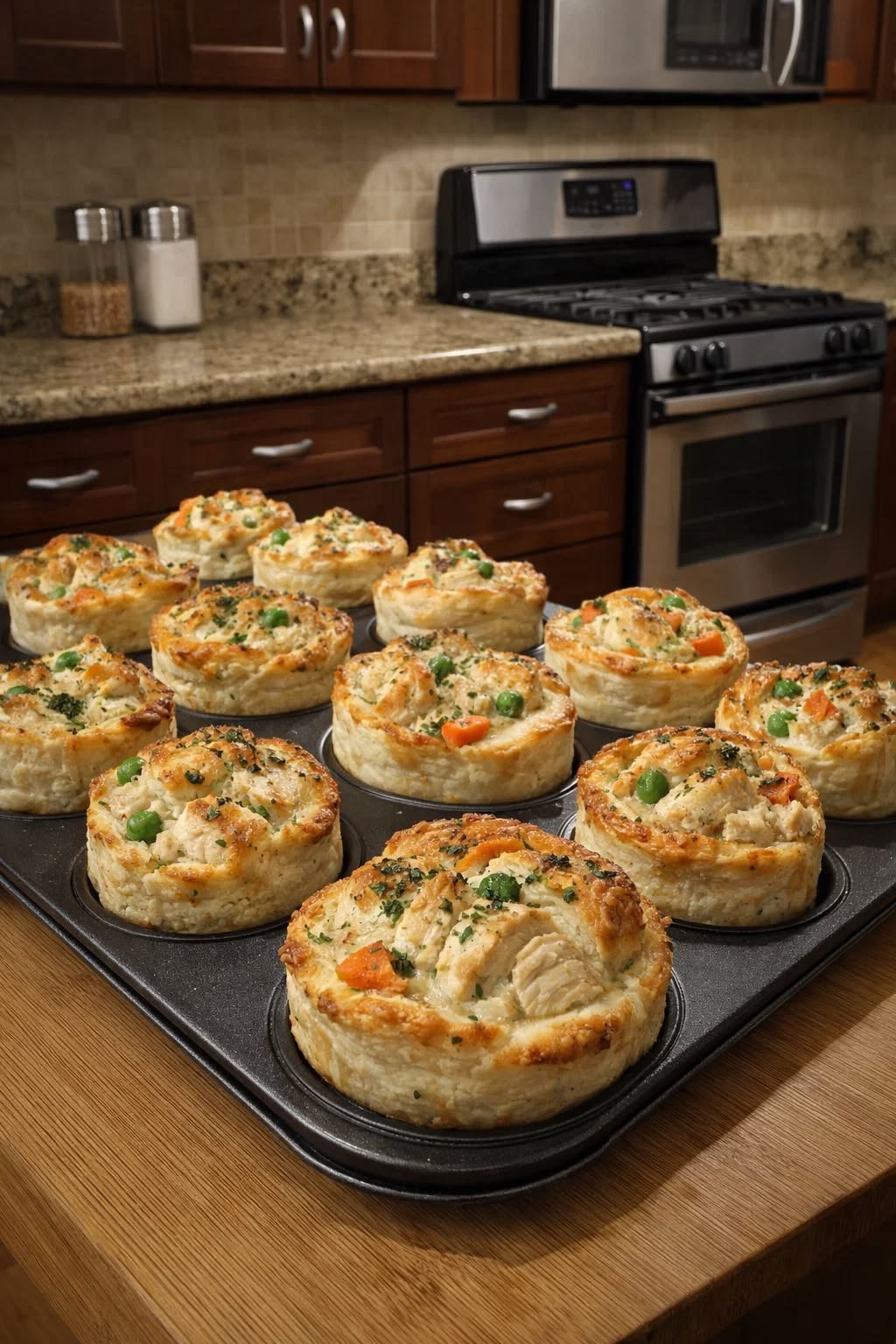 Chicken Pot Pie Biscuit Cups