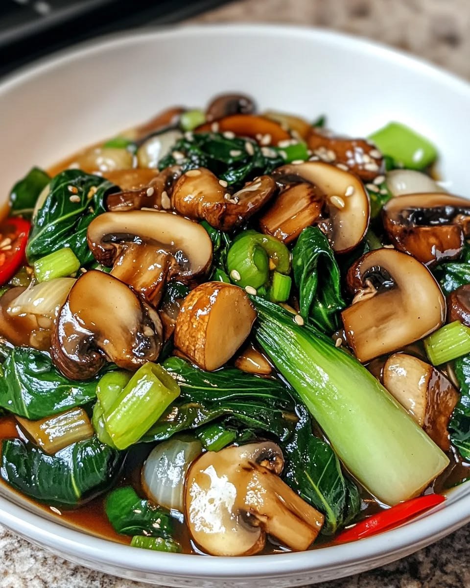 Garlic Bok Choy & Mushroom Stir-Fry