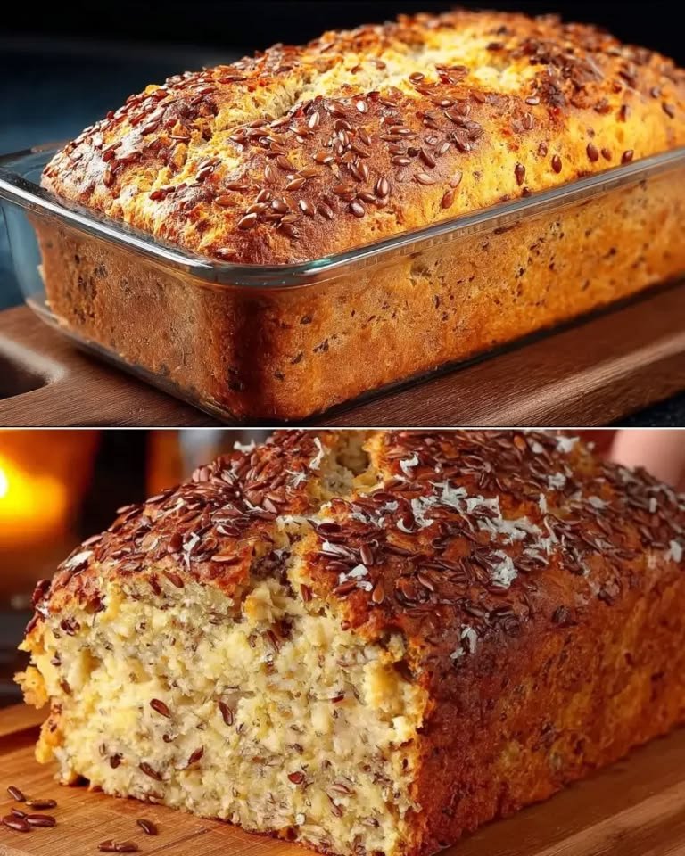 5-Minute Healthy Oatmeal Flax Bread (No Yeast, No Knead)
