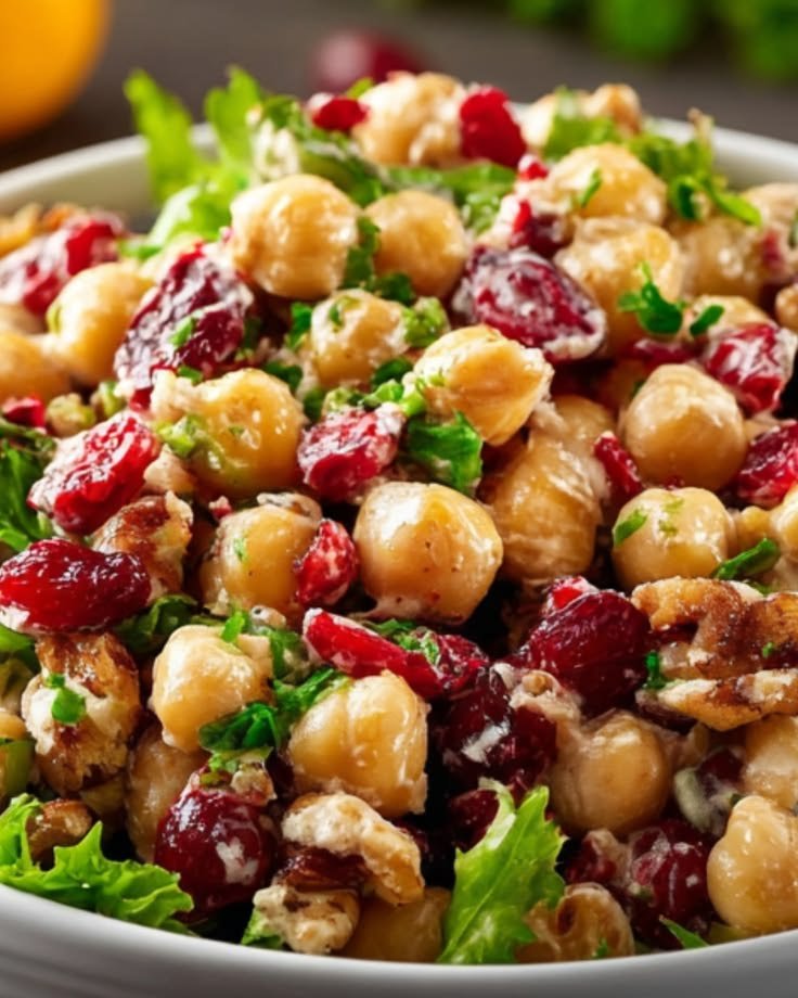 Cranberry Walnut Chickpea Salad