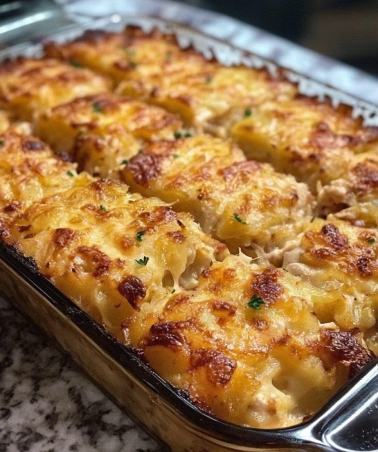 Cheesy Chicken Hashbrown Casserole