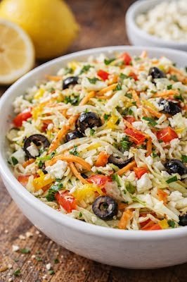 Crunchy Mediterranean Coleslaw (No-Mayo Cabbage Salad)