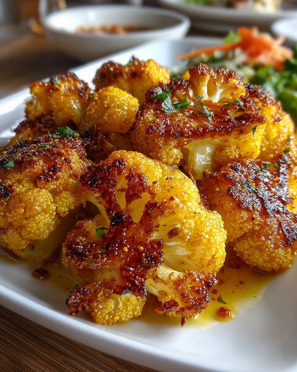 Honey Curry Roasted Cauliflower