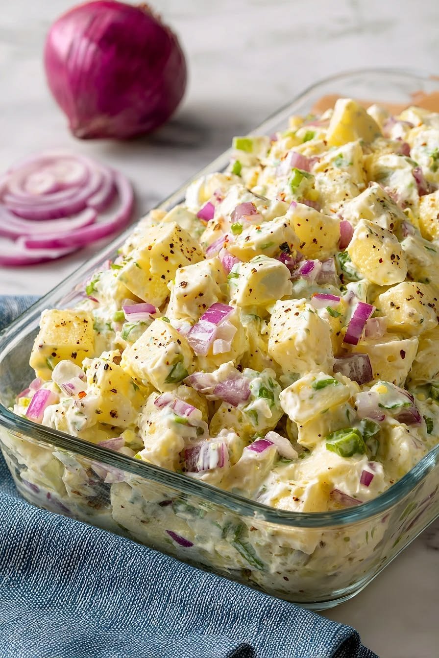 Super Creamy Amish-Style Potato Salad (Traditional Copycat Walmart Version)
