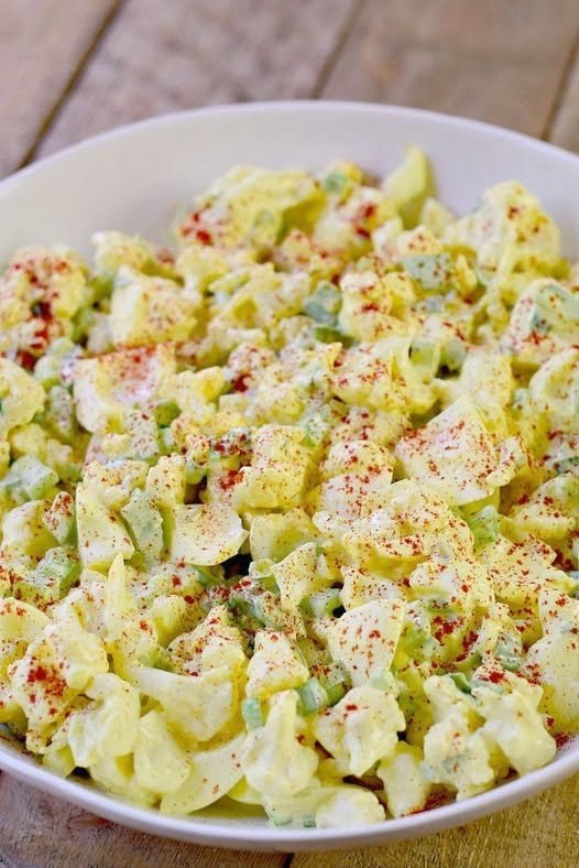 Deviled Egg Cauliflower Salad