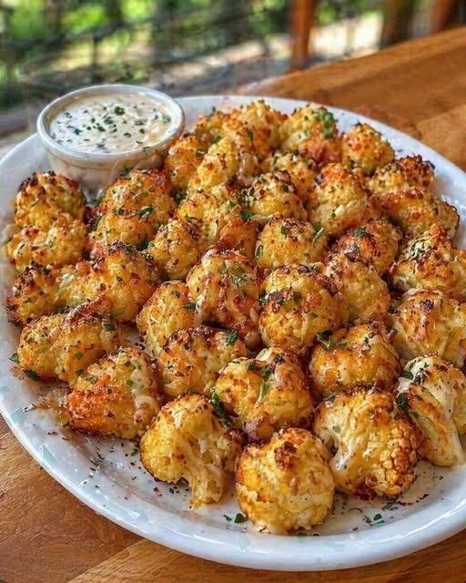 Cheesy Garlic Parmesan Cauliflower Bites