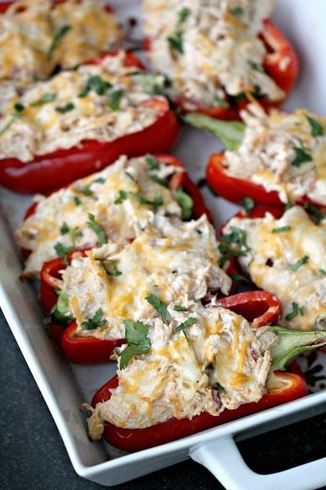 Low-Carb Creamy Chicken Stuffed Peppers