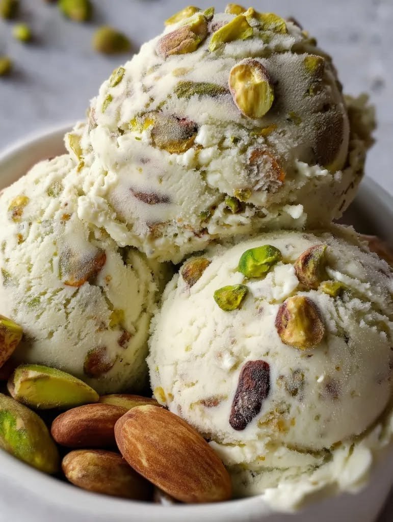 Healthy Mediterranean Pistachio Honey Ice Cream