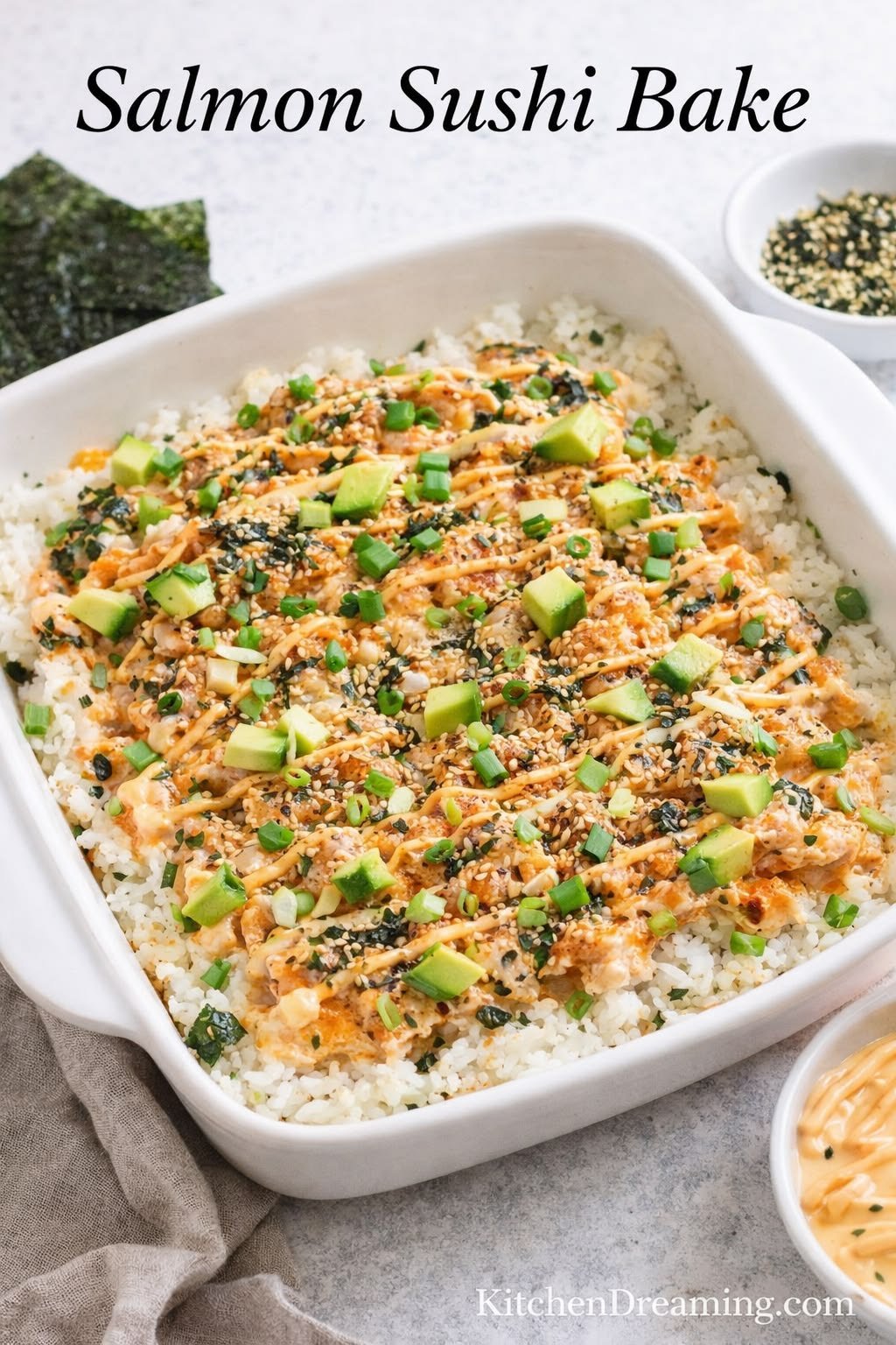 Salmon Sushi Bake (Full Recipe)