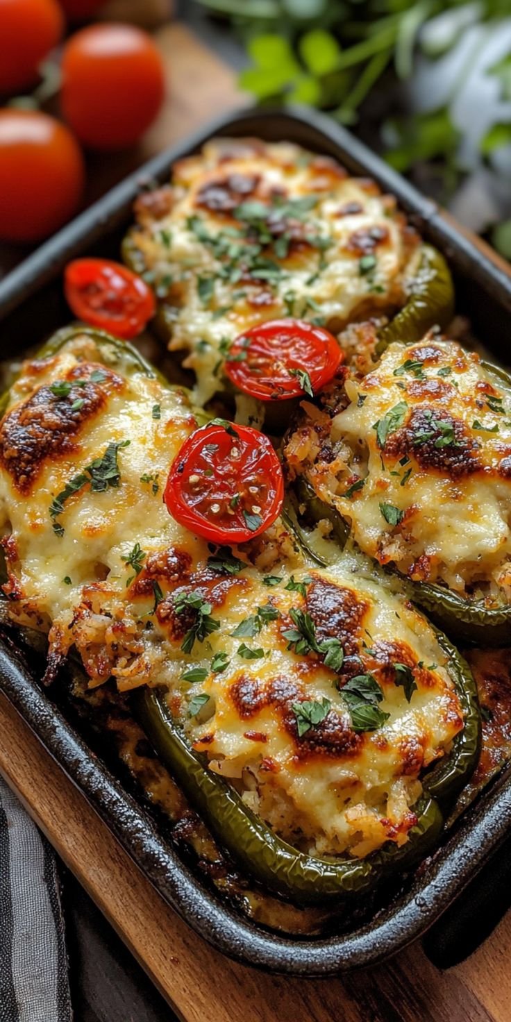 Healthy Stuffed Bell Peppers with Veggies & Rice