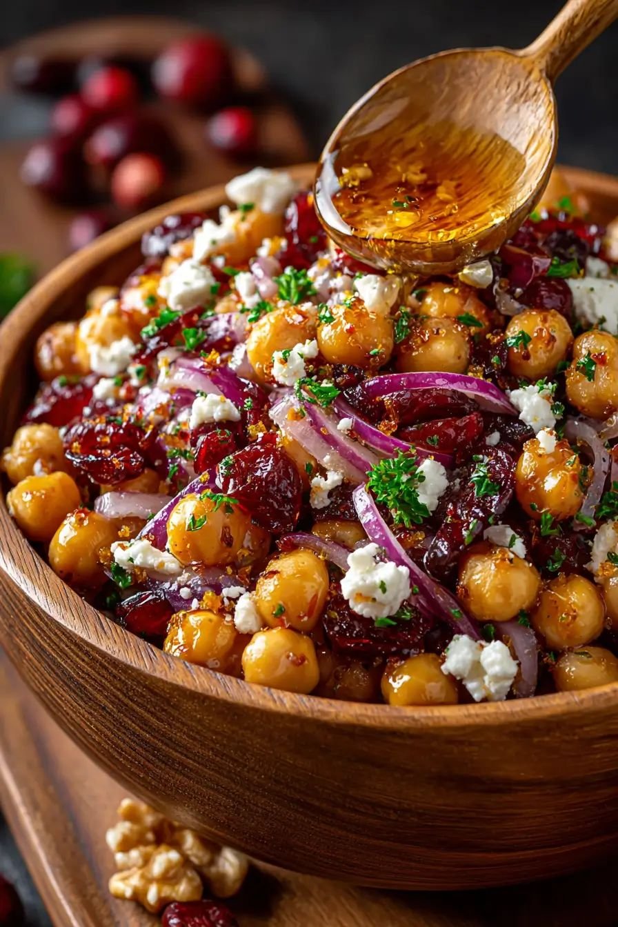Cranberry Walnut Chickpea Salad with Orange Vinaigrette