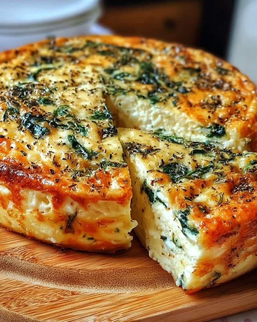 Healthy Cottage Cheese & Spinach Crustless Quiche