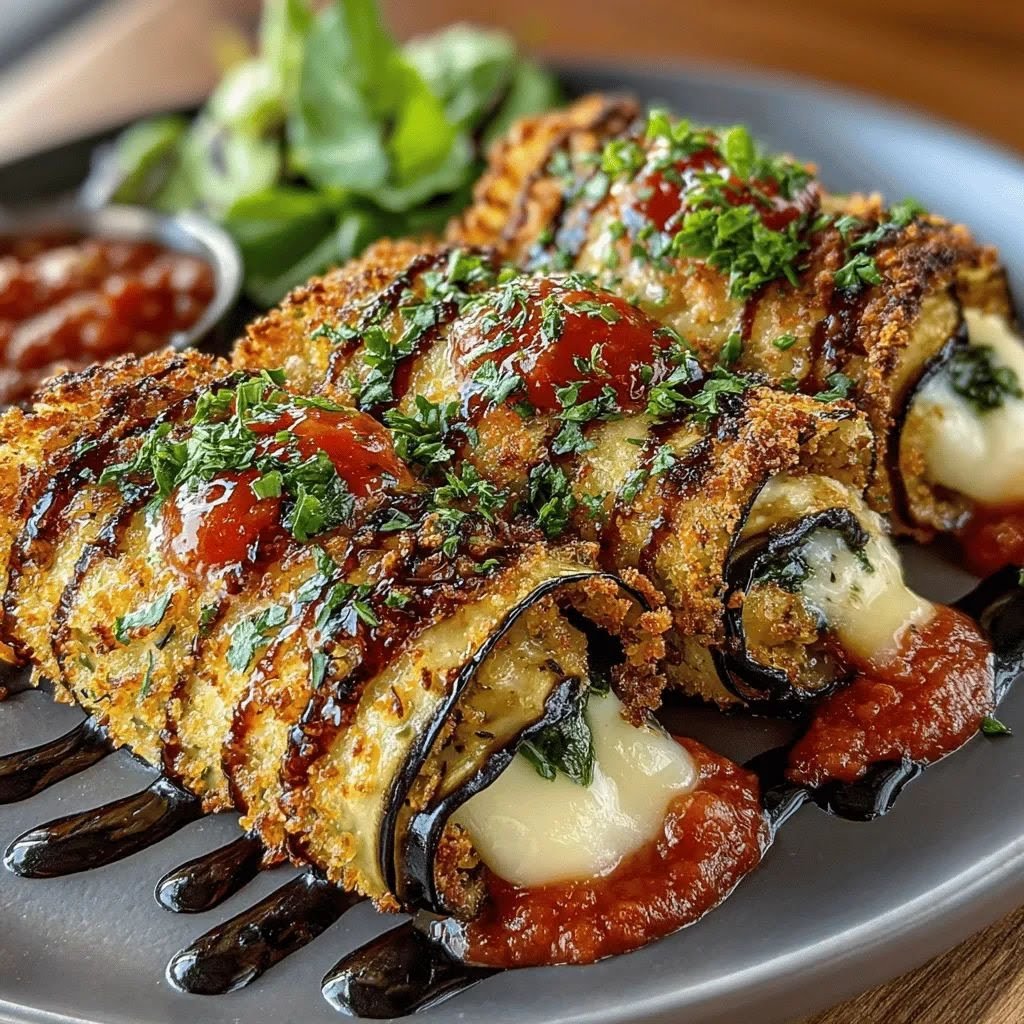 Mini Eggplant Mozzarella Wrap Rolls