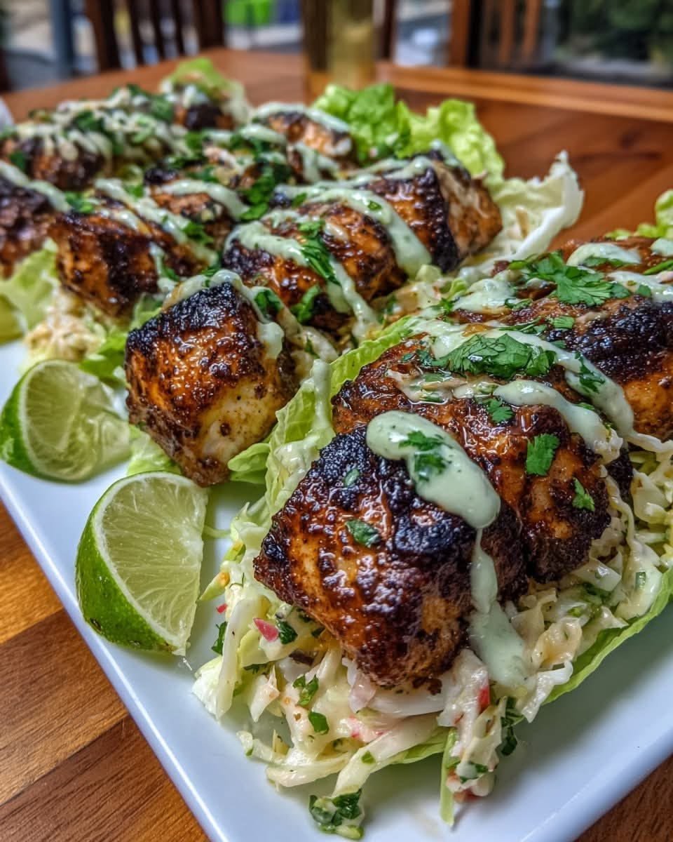 Sheet Pan Blackened Mahi-Mahi Lettuce Wraps